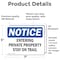 Signmission Entering Private Property Stay On Trail OSHA Notice Sign, Vinyl Decal, 7in W x 5in L, 2PK OS-2PACK-NS-D-57-L-12090 - alternate 2